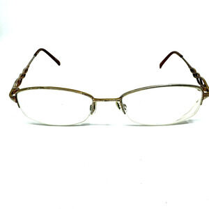 Tura MOD. 597 brN 51-18-130 Auburn‎ Brown Metal Half Rim Eyeglasses Frame H11122